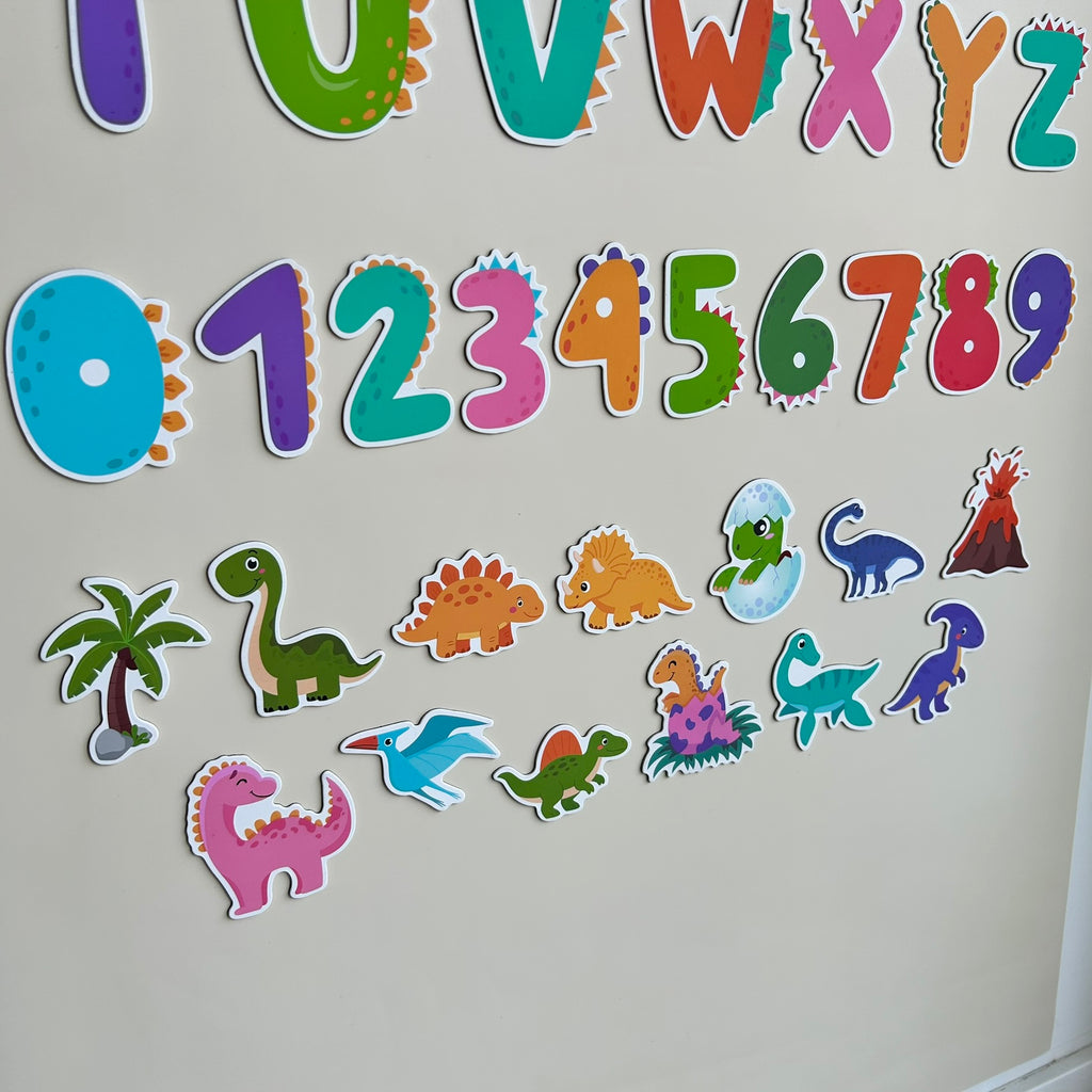 Dinosaur Alphabet & Number Magnets (49pcs)
