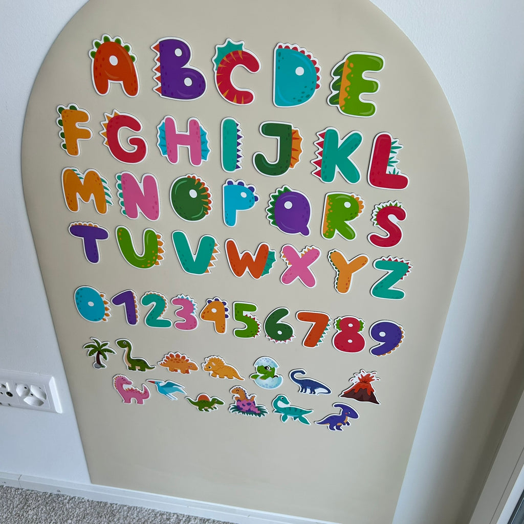 Dinosaur Alphabet & Number Magnets (49pcs)